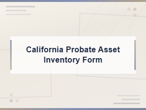 California Probate Asset Inventory Form Template